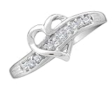 Diamond Heart Promise Ring in 10K White Gold