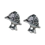 Stud Earrings Sterling Silver - Mushrooms