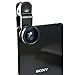First2savvv JTSJ-YY-A01 black mobile phone Universal 3 in 1 Clip Camera professional class Lens Kit (fish eye, wide angle and macro lens) for sony Z1 E1 Z1 compact xperia Z2 xperia M2