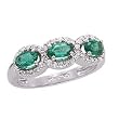 14K White Gold Emerald and Diamond Ring