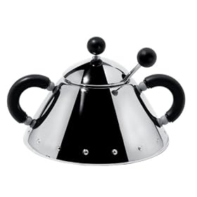 Alessi 9097 Sugar Bowl with Spoon - Black