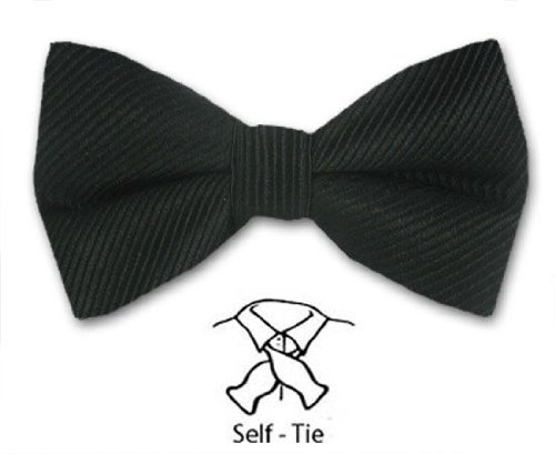 FBT-WSC-BLACK - Black - Silk Self - Tie Bowtie