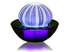 Flameless Candles - Authentic Violet Sea Urchin Transformed Into Elegant Luminaries. Unique Coastal Decor for Beach Themed Night Lights. Nested in Purple Glass Votive Holders. LED Battery Operated No Timer (Patent Pending)