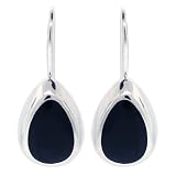 Sterling Silver Onyx Inlay Teardrop Earrings