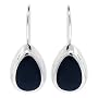Sterling Silver Onyx Inlay Teardrop Earrings
