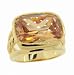 Sterling Silver 925 Citrine CZ Gold Plated Ring