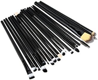Aliliya Professional 20PCS Premium Luxurious Synthetic Hair Kabuki Makeup Brush Set Cosmetics Foundation Blending Blush Face Powder Brush Makeup Brush Kit For Eyes And Lips (Black)