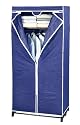 Wenko 4381640100 Kleiderschrank Air mit Ablagefach - atmungsaktive, staubfreie Aufbewahrung, 160 x 75 x 50 cm, blau