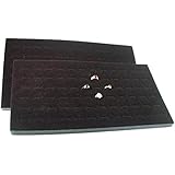 1 X 2 72 Slot Black Jewelry Travel Ring Inserts Display Pads