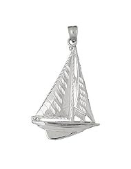 Clevereves 14K White Gold Pendant Sailboat 7.6 - Gram(s)