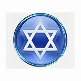 Glasses Cleaning Cloth Small Sized 2-Sided of Jew Round Blue Jewish Star of David Hanukkah