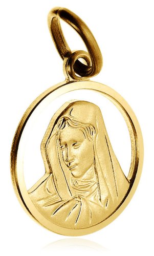 10k Yellow Gold Virgin Mary Charm