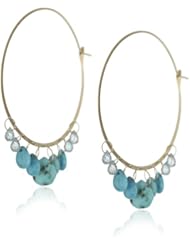 Melissa Joy Manning Hoops with Turquoise and Aquamarine