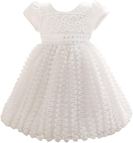 Asture Toddler Baby Girls Bow Crystal Dress Pageant Party Tutu Dress (90:(Age:13-24M))