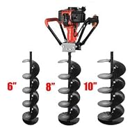 3 Bits(6", 8", 10") V-Type 55CC 2 Stroke Gas Post Hole Digger by XPUSA