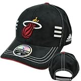 NBA Adidas Miami Heat Official Team Headwear Black Velcro Constructed Hat Cap