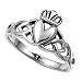 Sterling Silver Ring - Claddagh -2mm Band Width and 11mm Face Height in Sizes: 4-9