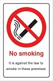New No Smoking Sign - Legal A5 Double sided self adhesive vinyl