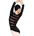 Adult 3/4 Sleeve Striped Back Leotard N8678BLKM Black Medium