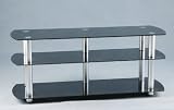 WCI Quality 3-Tier TV Stand For Televisions Screens And Monitors Up To 110 Pounds - Aluminum Tubes And Tempered Glass - Fancy Decor For Homes And Living Rooms