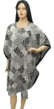 Hot Black & White Allover Printed Kaftan Caftan Cover up Tunic Xmas Christmas Gift
