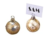 Melrose International Ornament Place Card Holder, Boxed Set of 6, Silver and Gold