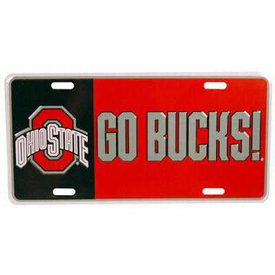 NCAA Ohio State Buckeyes Color Block Car Tag