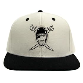 NFL Oakland Raiders Logo Snapback Hat Cap - White Black by 