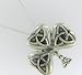 Sterling Silver Shamrock & Irish Celtic Trinity Knot Pin/Pendant w/18 Silver Box Chain Necklace