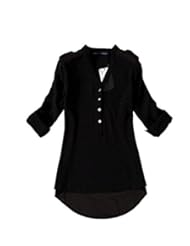 Apparel: Tenworld Lady Spring Summer V-Neck Chiffon Long Sleeve Casual Shirt Blouse Hot