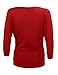Bepei Women Casual 3/4 Sleeve Side Shirring Boat Neck Drape Top