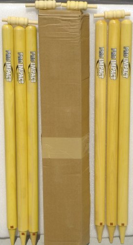 Pro Impact Full Size 6 Cricket Stumps 4 Bails Top Quality Wood $50 Value