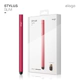elago Stylus Slim for iPhone 3GS/ 4, iPad and Galaxy -World First Replaceable Tip (Extra Rubber Tip included) - Red Pink