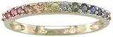 14KT Rainbow Sapphire Stacker Band