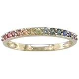 14KT Rainbow Sapphire Stacker Band - 7.5
