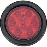 Peterson LED Trailer Light - Red 4in. Round Light, Model# V417KR-5