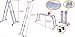 Multi-Purpose ladder Aluminium - expands up to 4 times - with 6 hinged joints