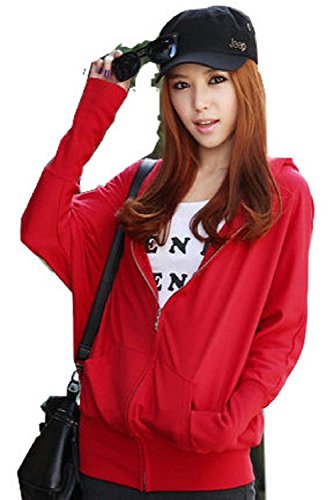 最安値大人気レディースカジュアパーカー シンプルでクールなデザイン　春先にちょうどいい サイズも選べる（S M L）　色（グレー、レッド）　春　【限定】OurStyleエコバック付☆