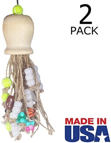 Popsicle Sticks Bird Toy for Small / Medium Birds - MADE IN USA - 2-Pack by Beakaroos - Parakeet Cockatiel Conure Parrotlet Lovebird Shredder - 1005 Gym Class