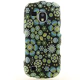 Hard Snap-on Shield RUBBERIZED With NEON FLOWERS Design Faceplate Cover Sle ....