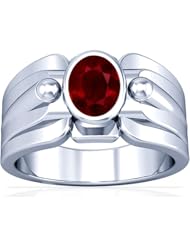 14K White Gold Oval Cut Ruby Solitaire Ring