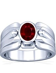 18K White Gold Oval Cut Ruby Solitaire Ring