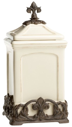 Arthur Court Fleur-De-Lis Tuscan 13-1/2-Inch Canister