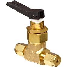 Ham-Let H1200 Series  Brass Toggle Valve, Inline, 1/8" Let-Lok Fitting