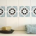 Set 6 Mibo Tile Tattoos Adhesives Stickers Blue Flower Bembridge