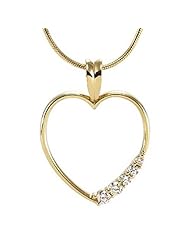 18K Yellow Gold Diamond Heart Pendant - 0.57 Ct. -- LIFETIME WARRANTY