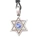 Blue Crystal Star Of David Pewter Pendant Necklace