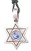 Blue Crystal Star Of David Pewter Pendant Necklace