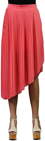 Patrons Of Peace Asymetrical Semi High Waisted Pleated Skirt With Zipper Closure