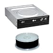 LG GH22LS50 22X SATA LightScribe DVD+/-RW Internal Burner Drive with Software with DVD-R 25 Disc Spindle